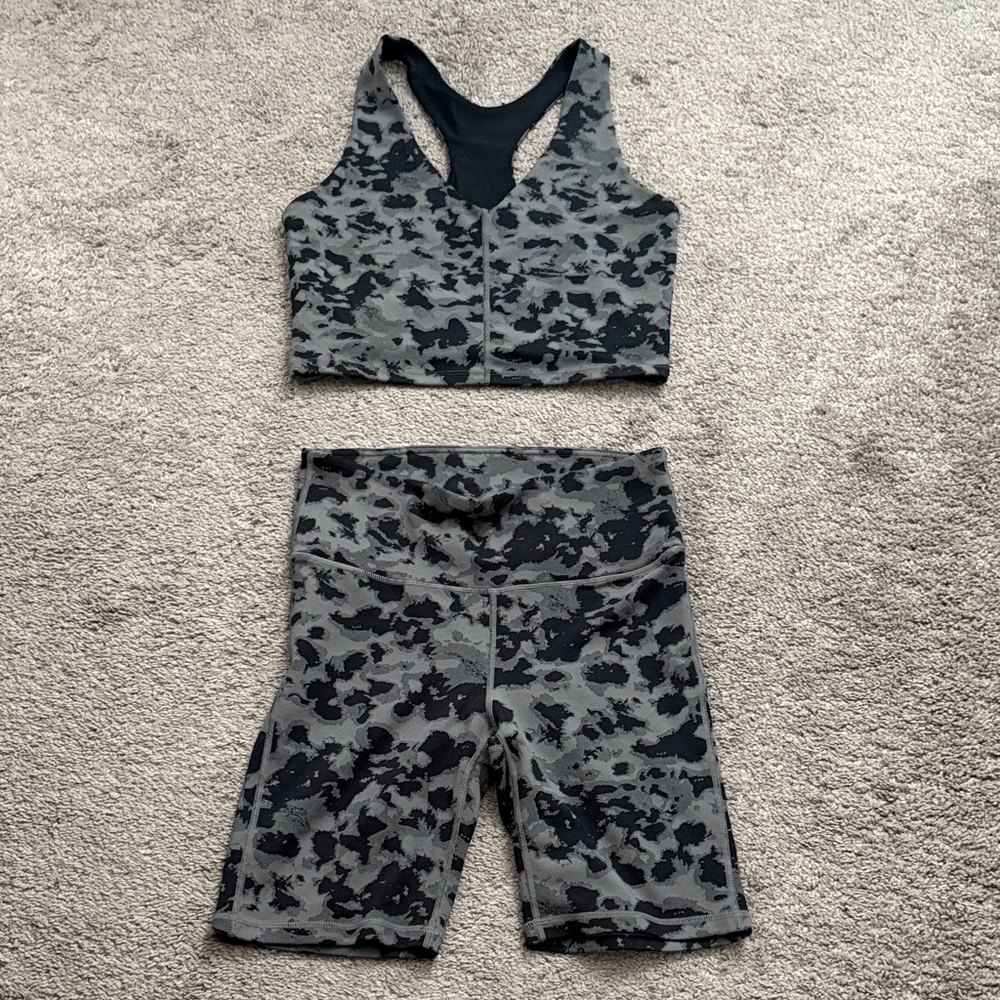 Mono B Gray Camouflage Shorts Set
